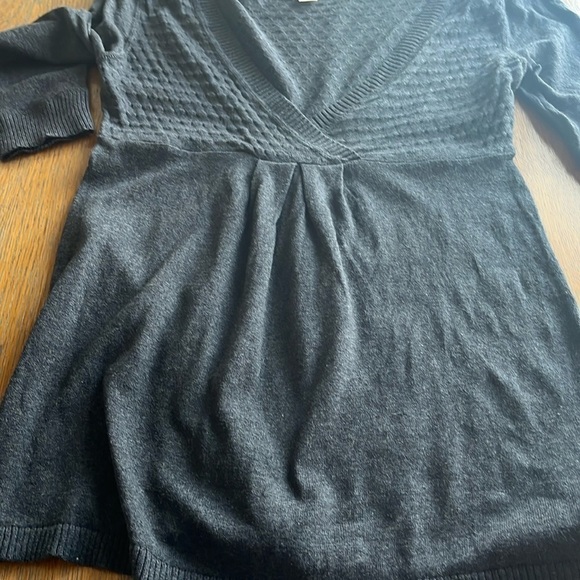 Mossimo Supply Co Gray Mock Wrap Sweater Lightweight 3/4 Sleeves Size Medium - Picture 14 of 15